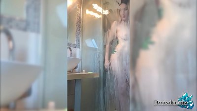 Baby with a Juicy Butt Masturbates in the Shower